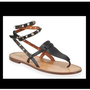 Valentino Rockstud Thong Wrap Around Strap Flat Slide Sandal